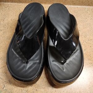CROCS Glossy Black Women's Sandals